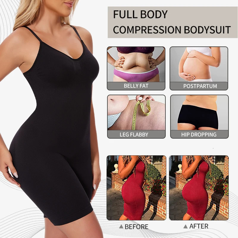 tight fitting womens tank top abdominal control full body shaping anti chamfering shorts weight loss waist trainer hip lift 250430