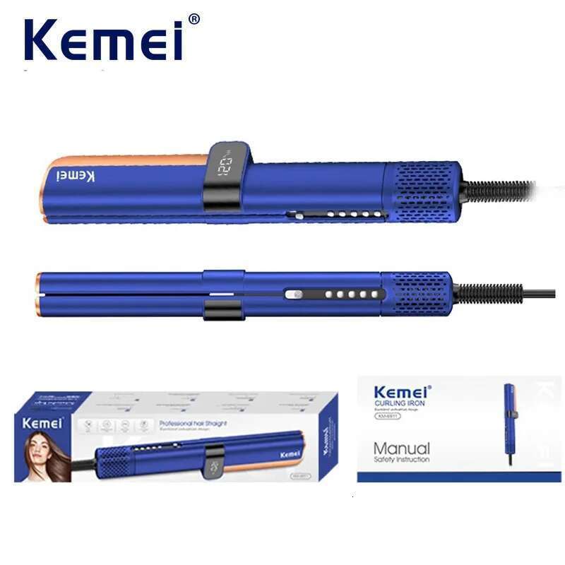 Kemei Airflow Straightener Flat Iron Dries and Straightens Simultaneously From Wet To Dry Women Hair Styling Tools Quickly