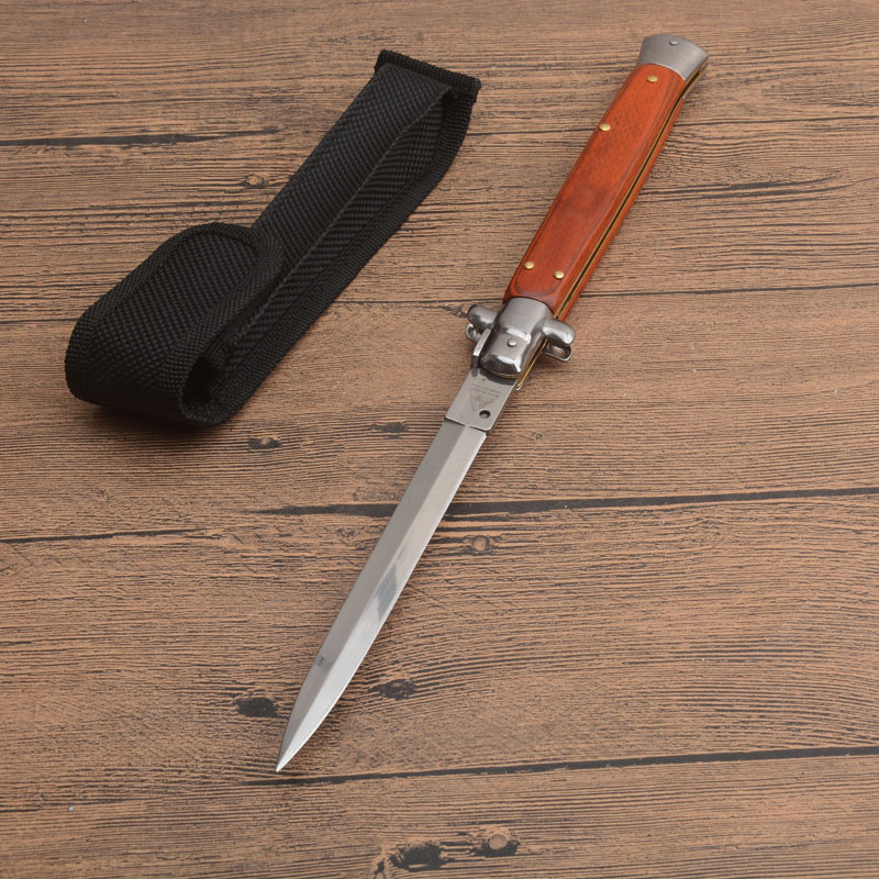 5Models 13'' Godfather Stiletto Folding Blade Knife 3.5 440c Steel Blade, Acrylic/Wood Handles