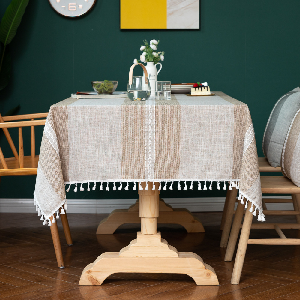 W04 modern simple tablecloth imitation cotton and linen fabric home tablecloth ins coffee table mat picnic mat home tablecloth