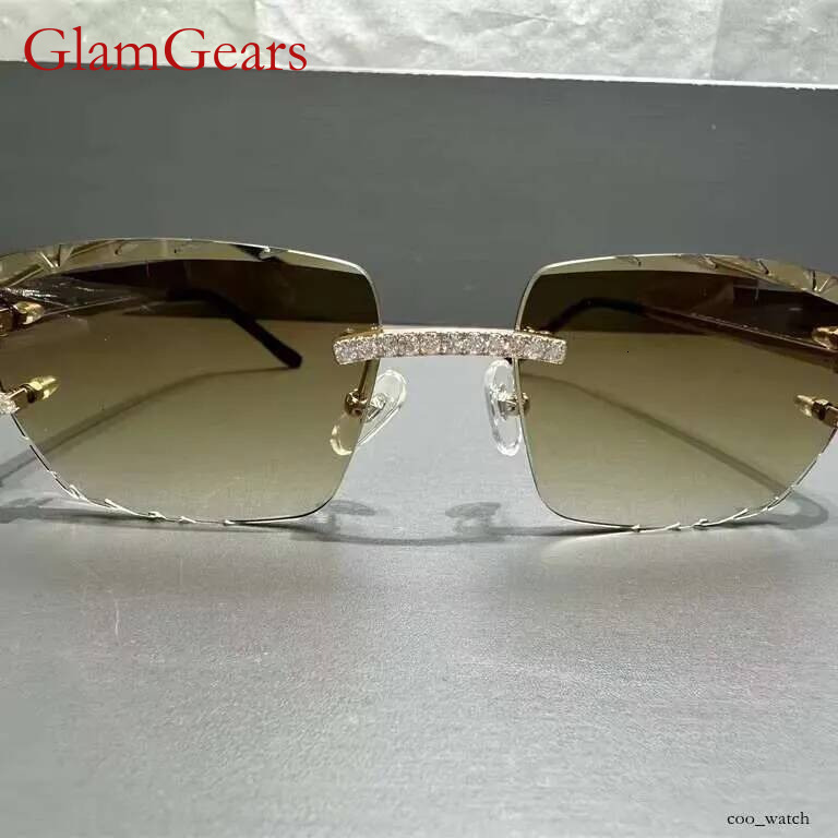 Factory Rectangle Sun Frame Women Men Sunglasses Moissanite Dia Sunglass Fashion Glasses