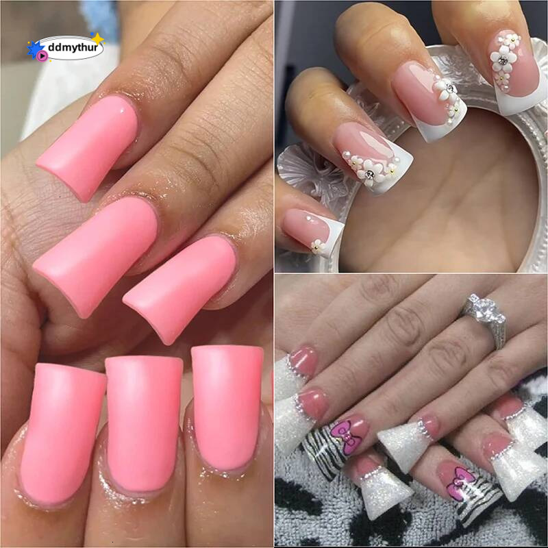 ddmythur Misscheering 500pcs/bag Duck Bill Nail Acrylic False Tips Press On Shaped Fake Nails With Gel DIY Manicure Tools ddmythur
