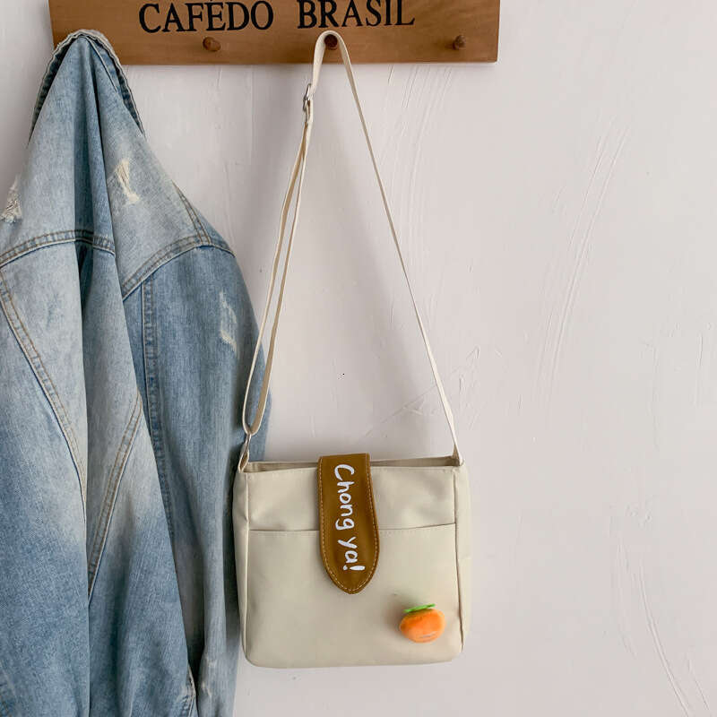Summer canvas ins super popular women's fashion student backpack Korean version cute single shoulder diagonal cross small square bag