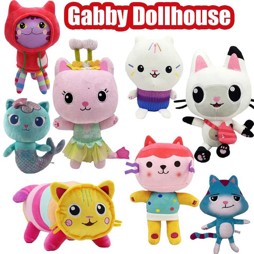 New Gabbys doll house Plush Toy Mercat Cartoon Stuffed Animals Smiling Cat Car Cat Hug Gaby Girl Birthday Gift K251104