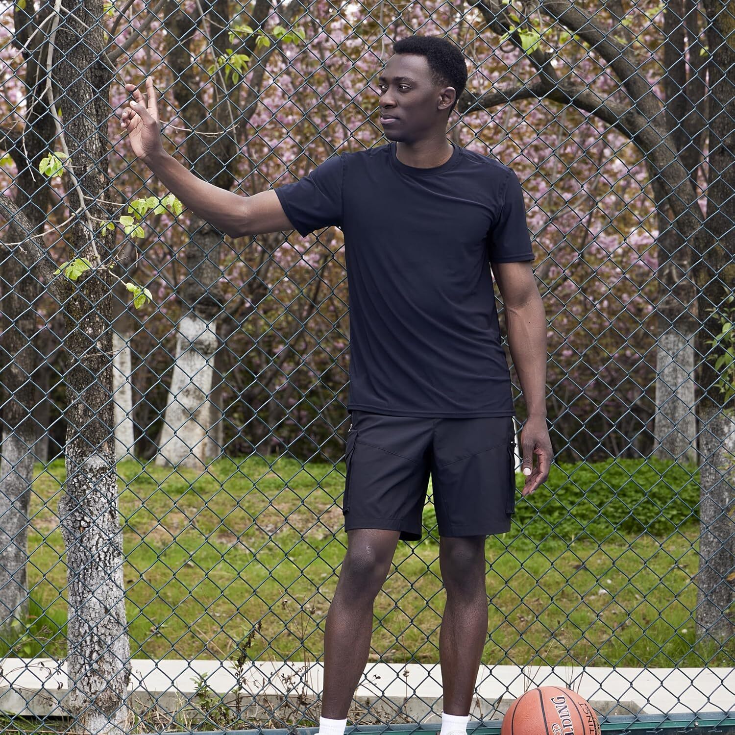 5 Pack Mens Workout T-Shirts Quick Dry Athletic Short Sleeve Crew Neck Running Gym Tee Tops