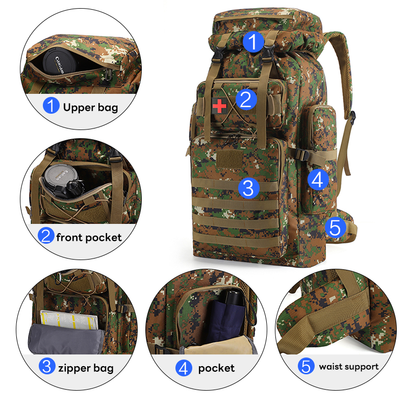 tactical hiking backpack tactical multipurpose camouflage pattern hiking backpack multiple compartments versatile storage outdoor backpack for travel 