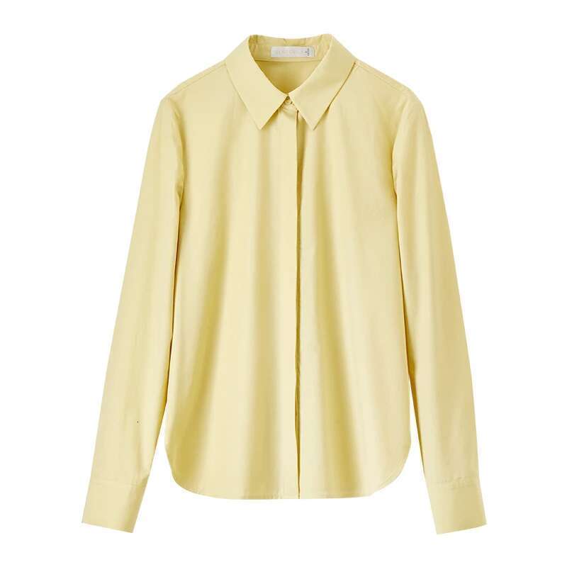 SENTUBILA Women Casual Cotton Shirt 2025 Office Lady Loose Comfort Turn Down Collar Single Breasted Shirts & Blouses 143C56999