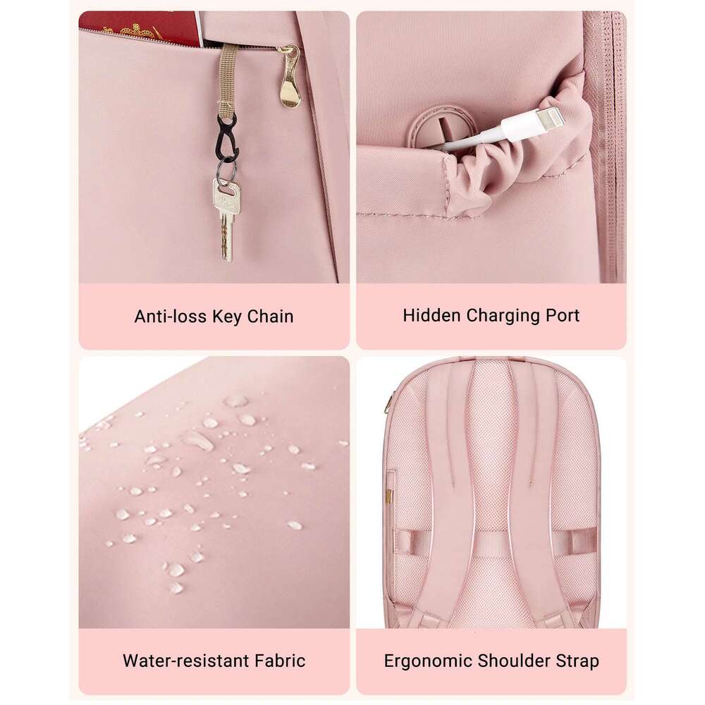 LIGHT FLIGHT 17.3 Inch Backpack Anti-Theft Laptop with USB Charging Hole Waterproof Women's Travel College Bag