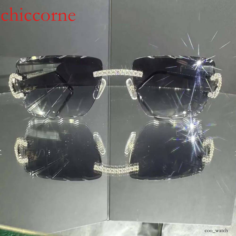 Best Selg Quality, High End, Modern and Popular VVS Moissanite Icedout Y Sunglasses Gradient Blue Dia Glasses