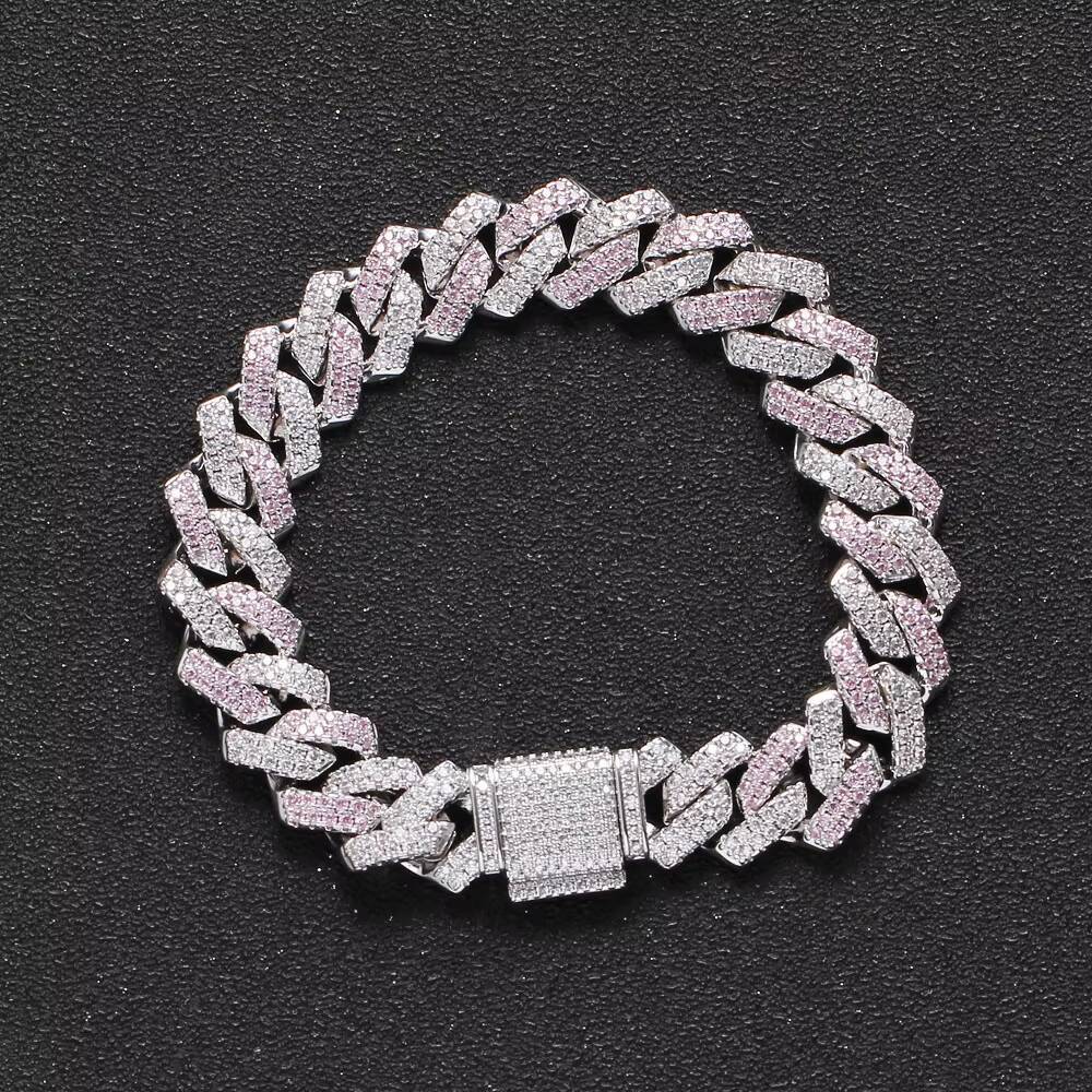 Zirconia Diamond Chunky Bracelet Women Hip Hop Fashion Tennis Bangles Jewelry Moissanite Cuban Bracelets for Men
