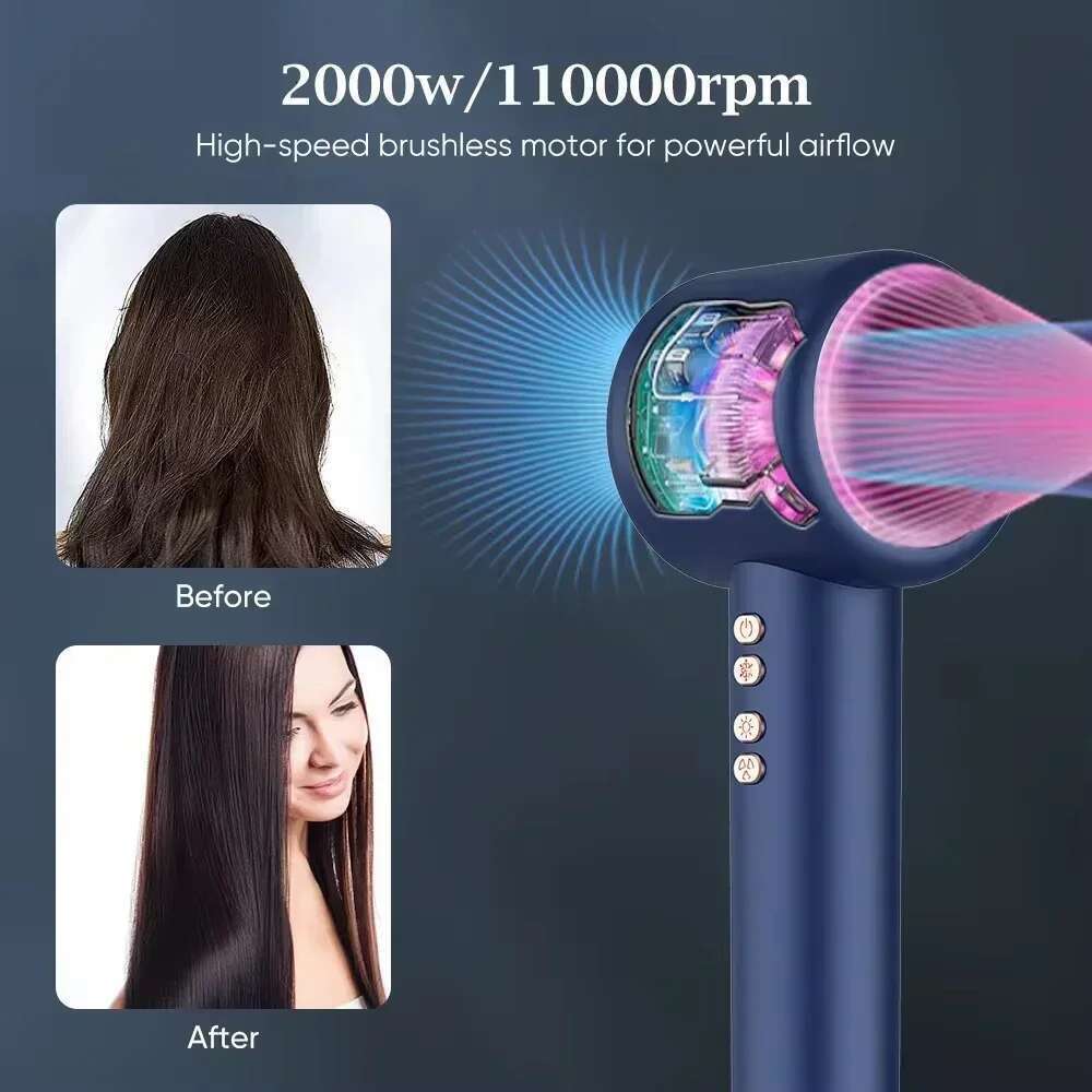 Tinsol Super Leafless 220v Professional Negative Ion Dryer 1600w Quick Dry Travel Home Hair Styler Blow drier
