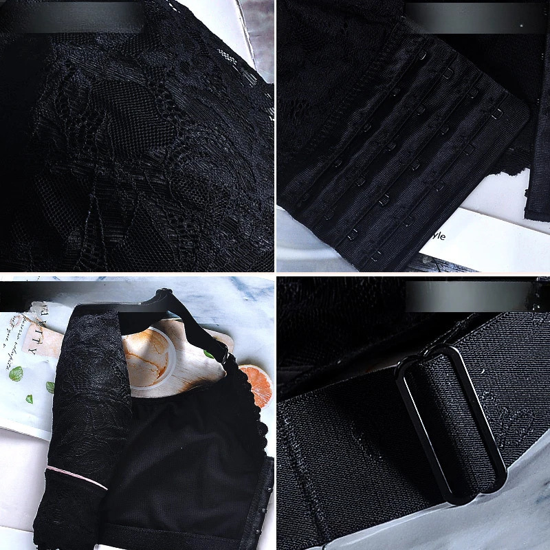 Plus size lightweight bra side support adjustable lace decoration wireless used for anti sagging and comfortable womens underwear 250430