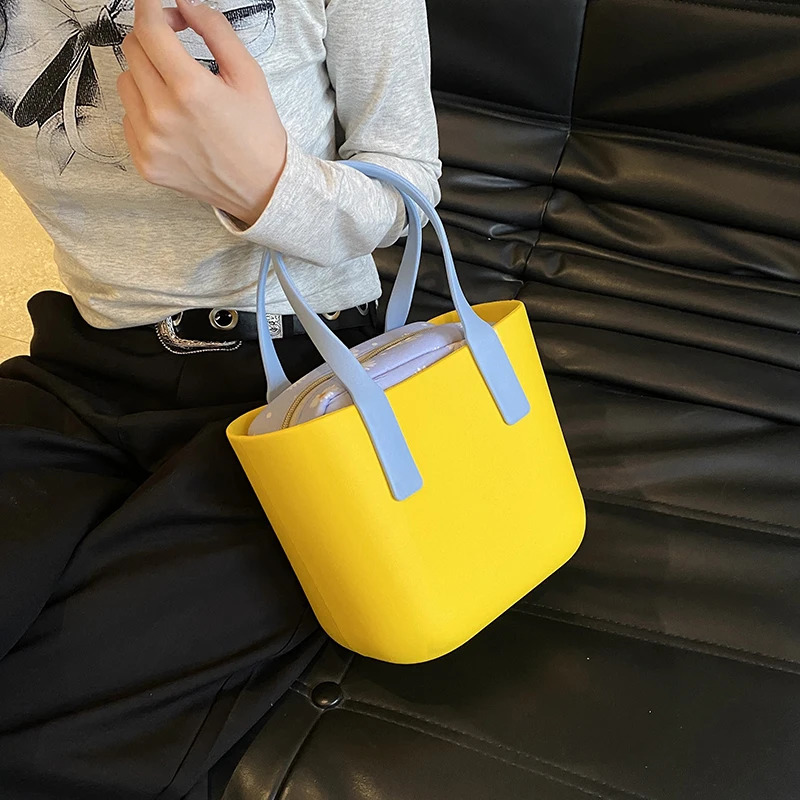 EVA Beach Burger Bag Waterproof Handbag Shoulder Bag Womens Storage Bag Fashion Womens Beach Handbag Inner Lining Bag 250427