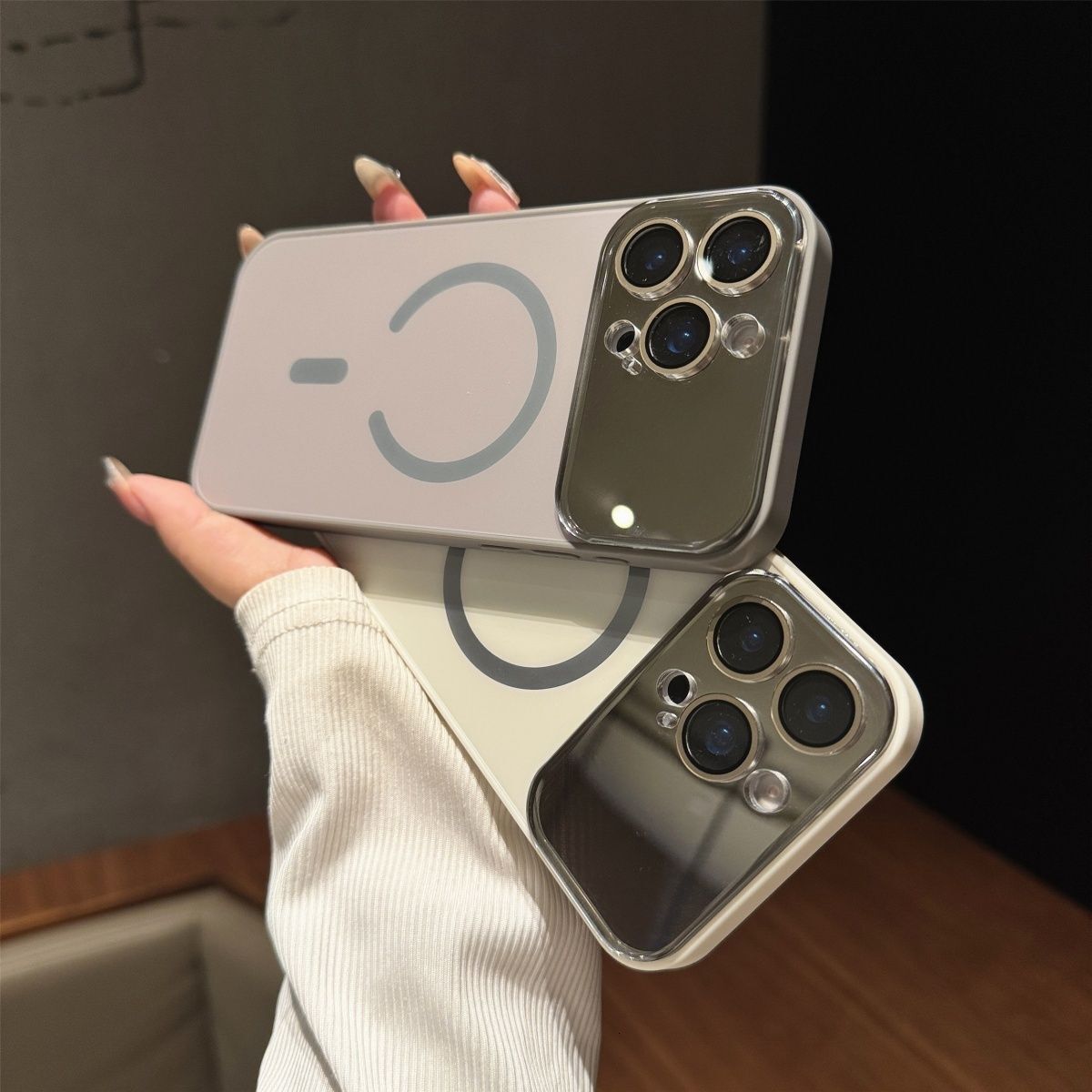 Large Window Matte Skin Feel Magnetic Phone Case iPhone 17 Pro Max Compatible with Apple 16/15 Macaron Hard Case