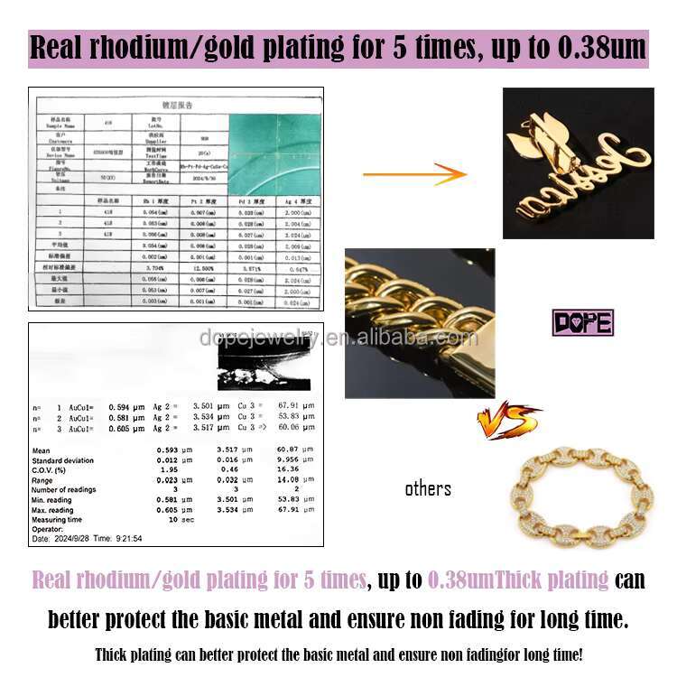 14mm Hiphop Cuban Link Chain Two Tone VVS Mossanite Miami Cuban Necklace 925 Silver Moissanite Cuban Chain