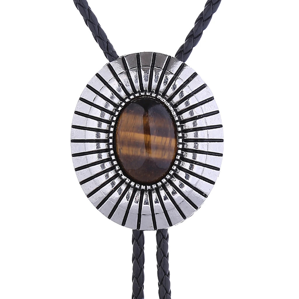 fashion pop Sun black agate Big Bolo Tie 250430