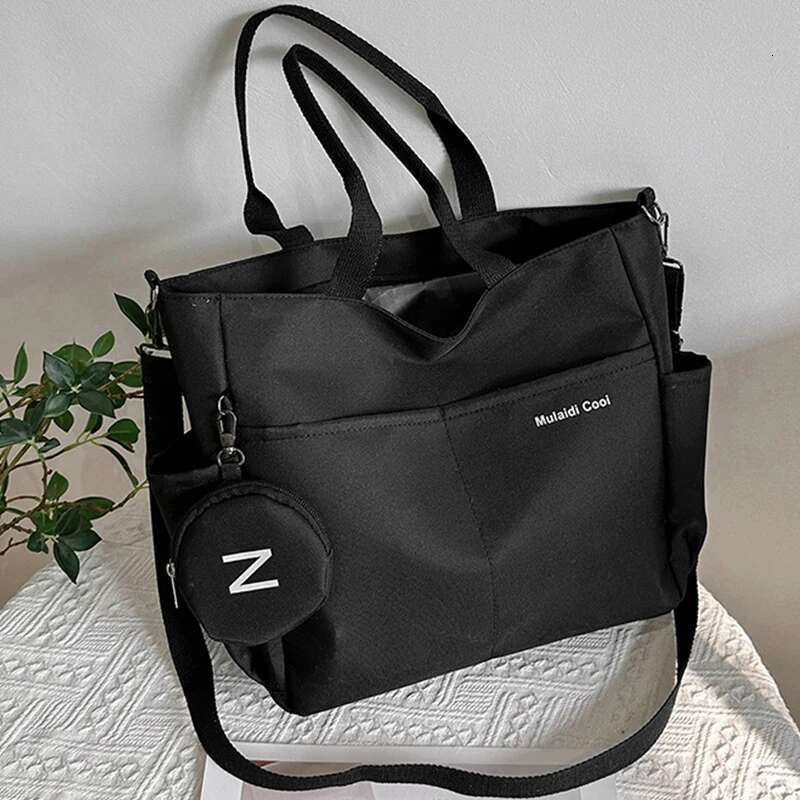 Travel Set - Lightweight Large Capacity With Mini Purse Waterproof Handle Bag Women Preppy Student Satchels Nylon