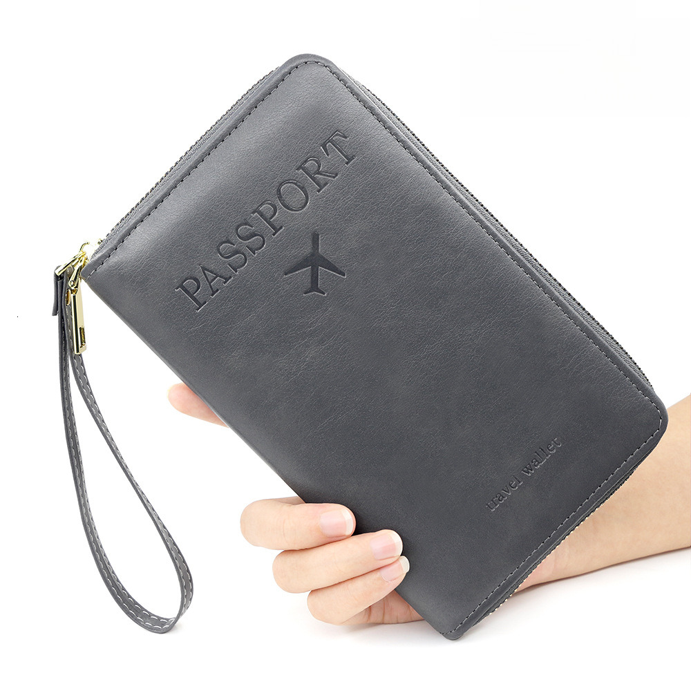 designer wallet RFID Long Clip Flight Ticket Storage Document Bag Multifunctional Travel Zipper Hand Held Passport Bag luxury wallet key pouch