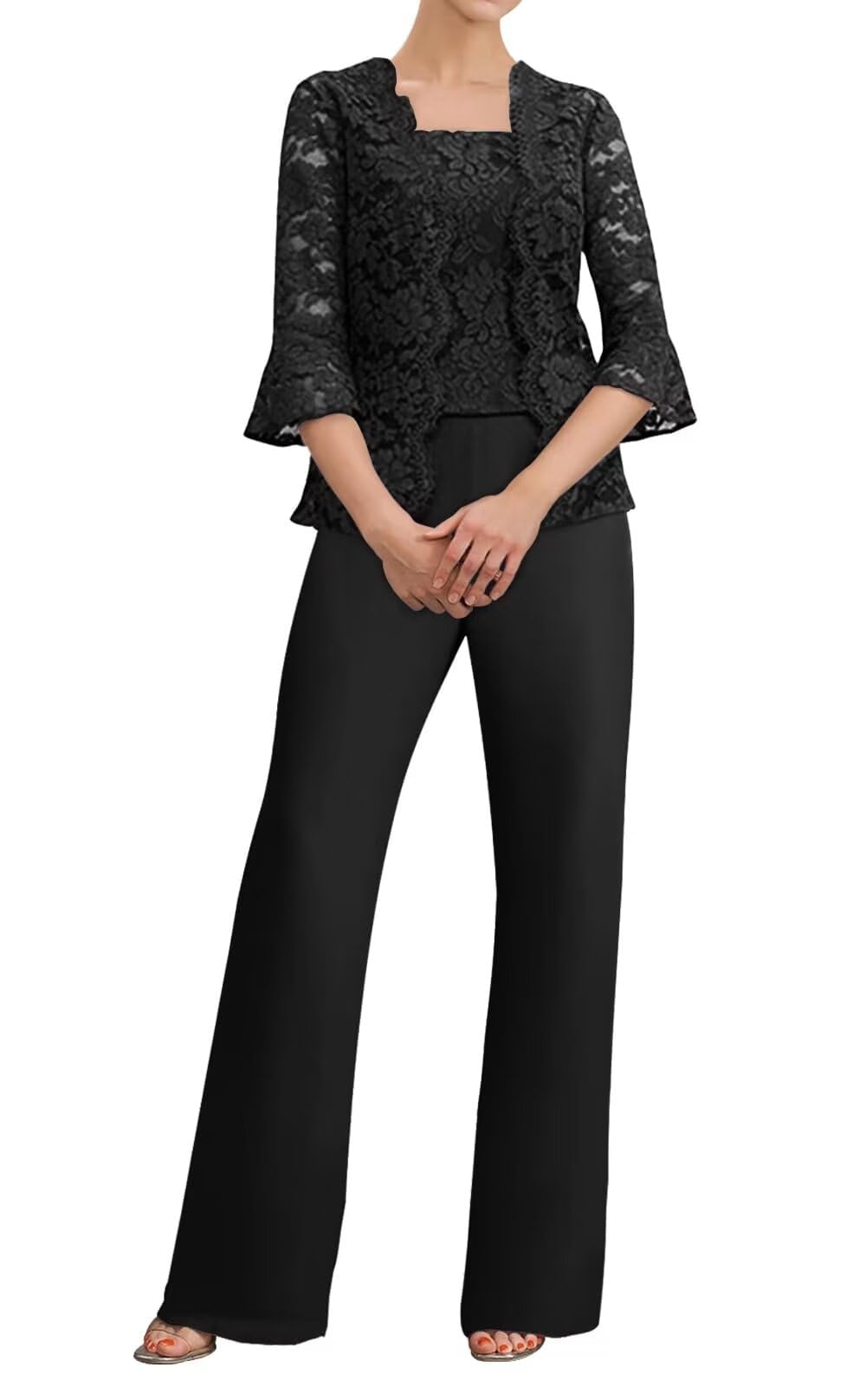 Pantsuits Women's Wedding Jumpsuit 3 Pieces Mother of The Bride Dresses Pant Suits with Jacket for Wedding