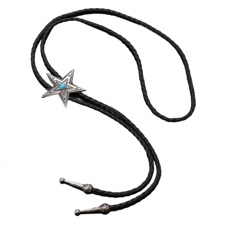 Star Shoestring Necktie Bolo Tie Cowboy Star Necktie Western Necklace 250430