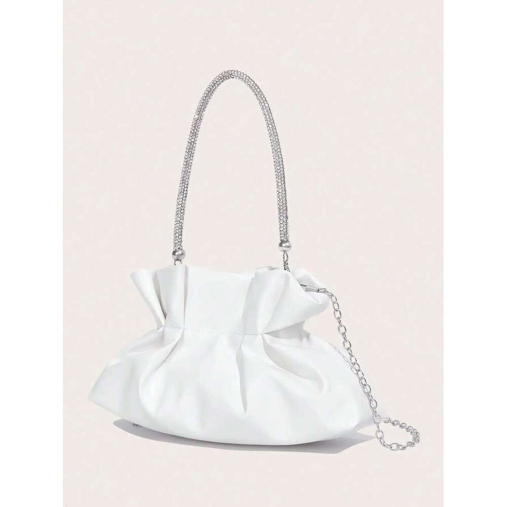 Women Party White PU Fashion Elegant Clutch Bag New 2024 Hot Selling Gorgeous shiny dinner bag for wedding and party