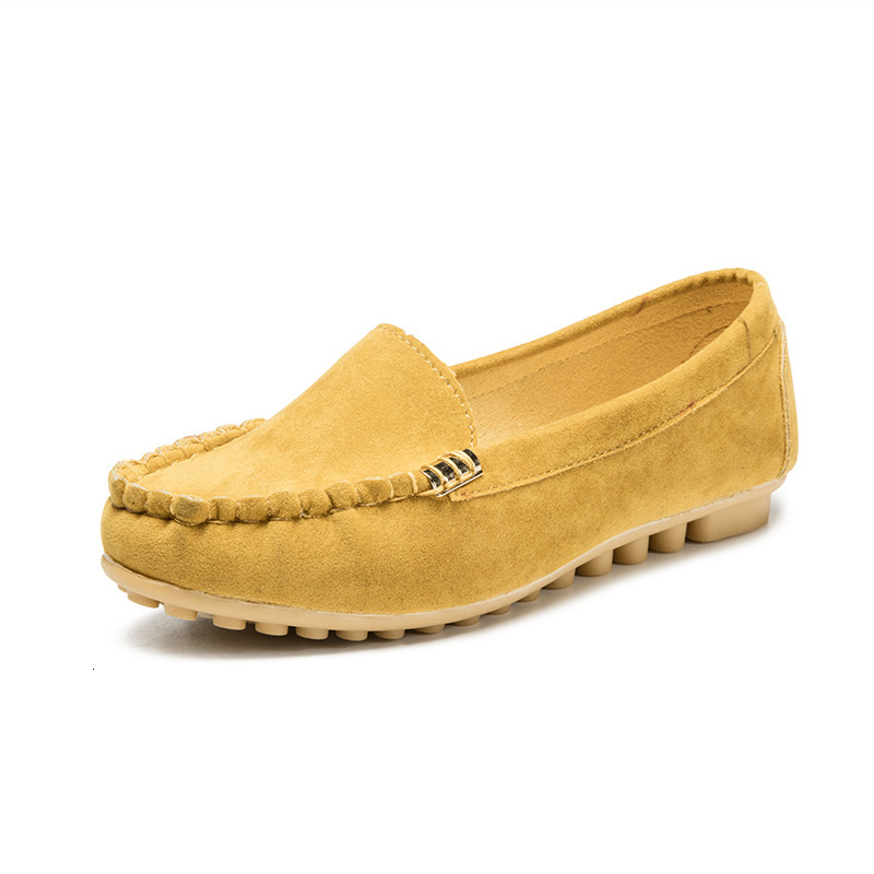Autumn Shallow Mouth Bean Flat Single One Foot Lazy Large Women S Shoes Ddmysaturn