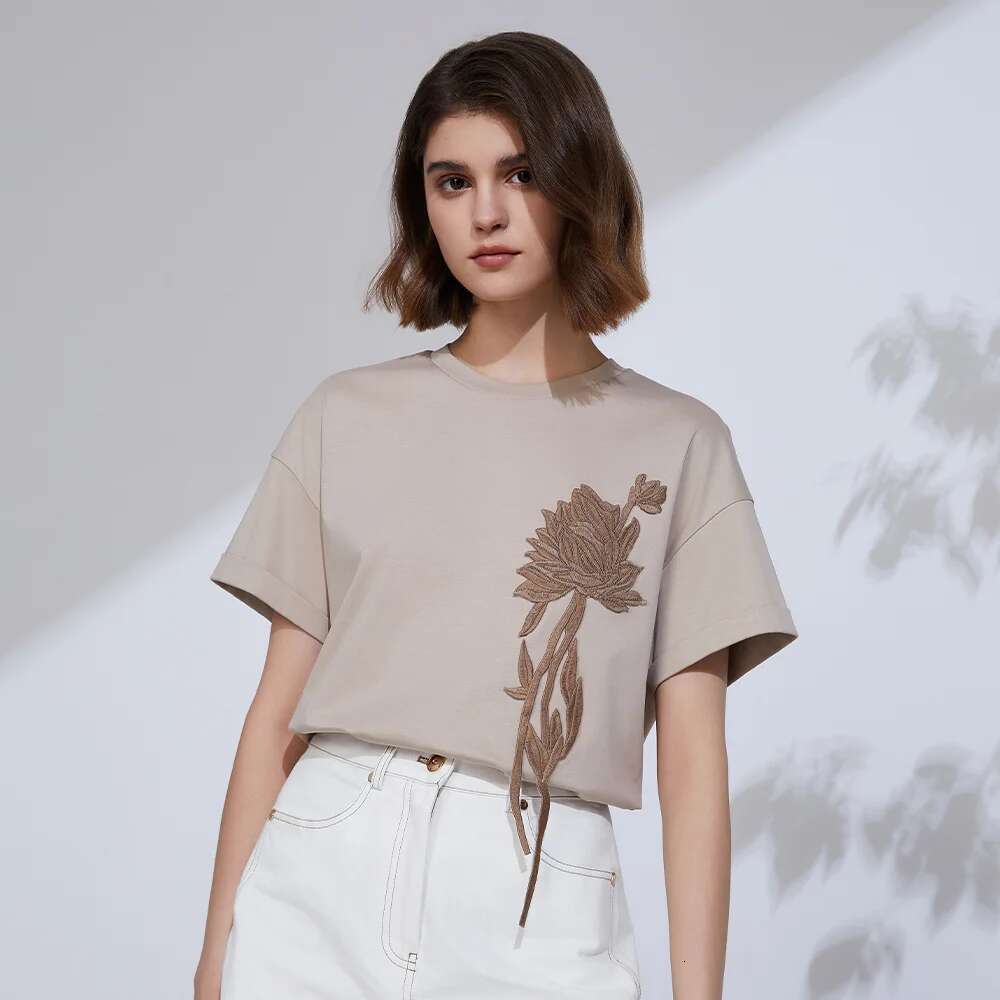 K2360w Casual Ladies Crop Top Tshirt Clothing Sequin Lyocell Women's Cotton T-Shirts T-Shirt Women