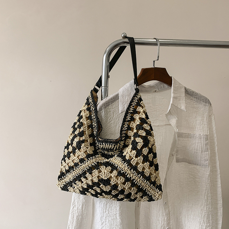 designer bag High Appearance and Large Capacity Women's New Fashion One Shoulder bag Grass Woven for Leisure Commuter Tote Bag Handbag
