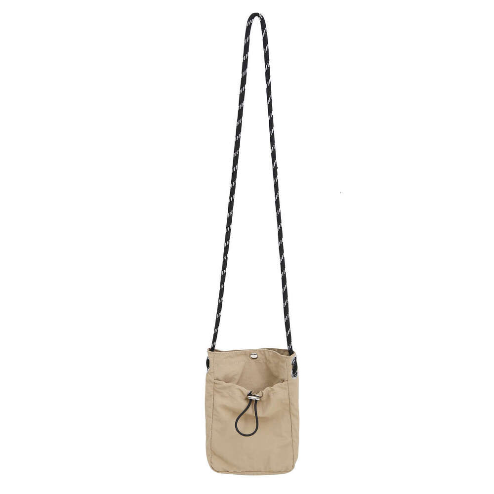 Extremely simple style mobile phone bag for women in Japan and South Korea, lightweight drawstring canvas small bag, versatile mini single shoulder di