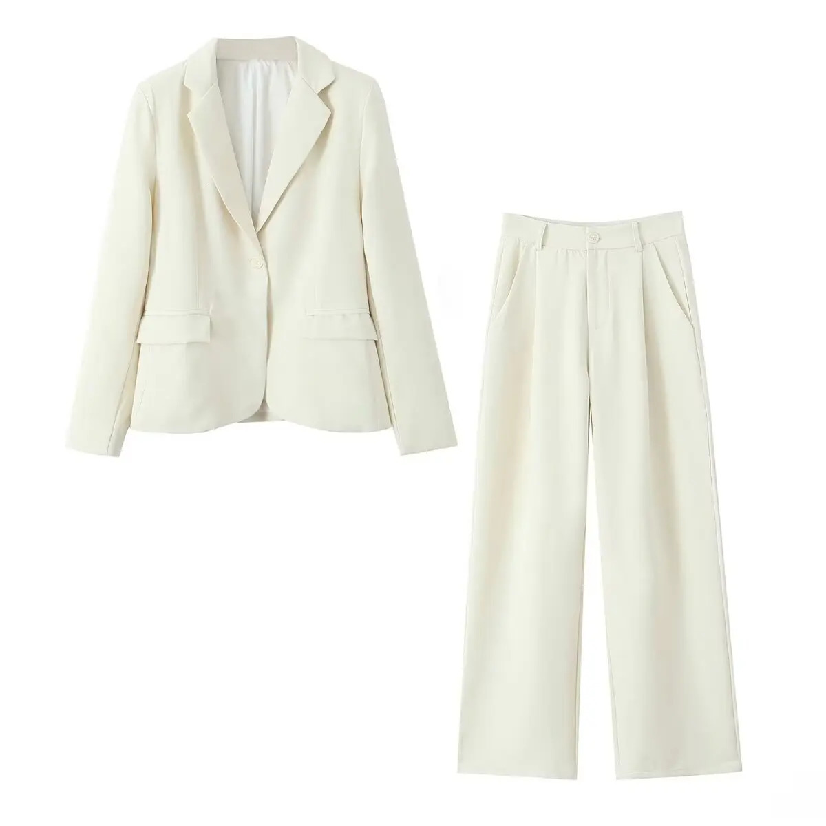 Zarb SpringSummer Womens Casual Style European and American Single Button Set Top Pants 250530