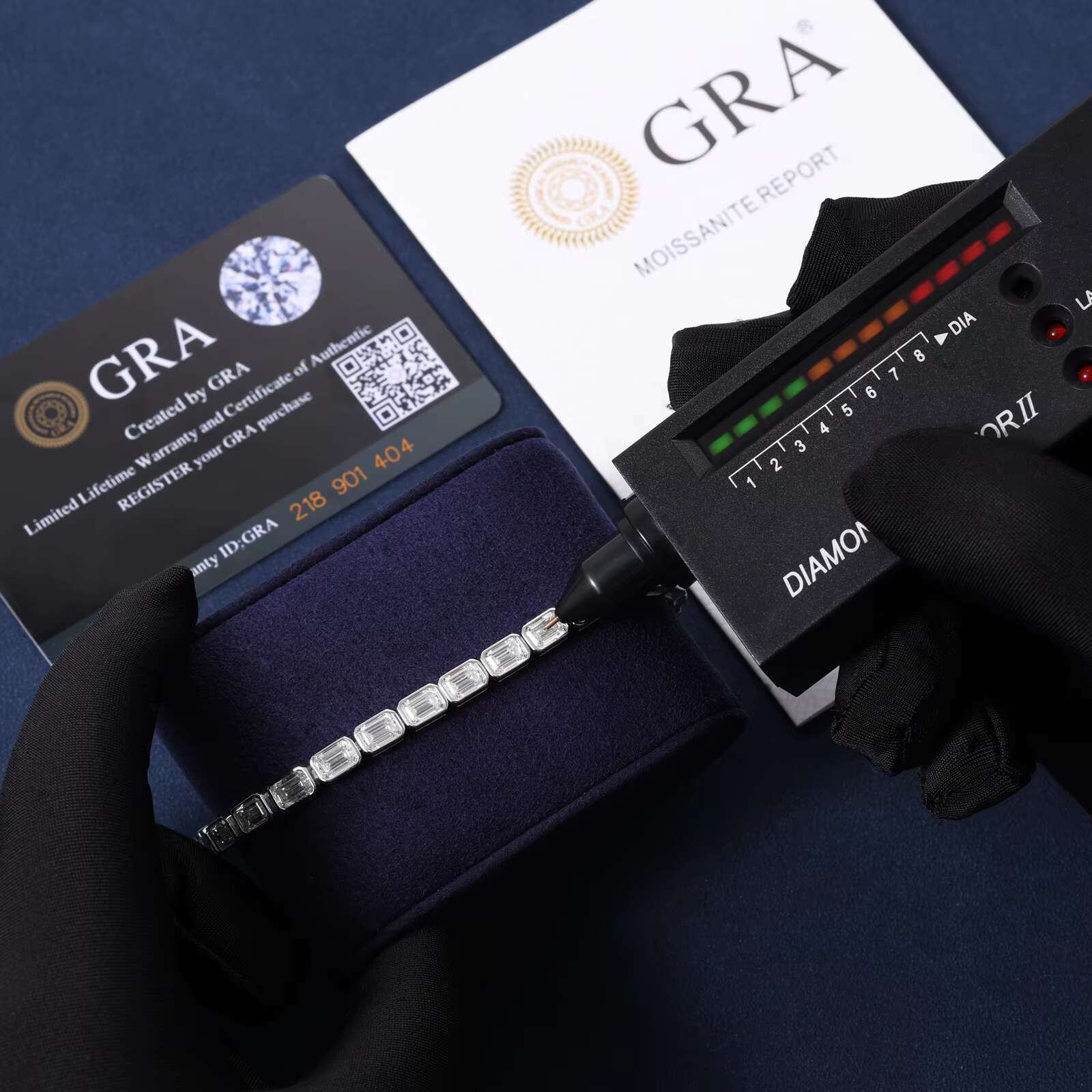 6mm 925 Sterling Silver Tennis Bracelet Gold Plated VVS D Moissanite Emerald Cut Baguette Unisex for Anniversaries