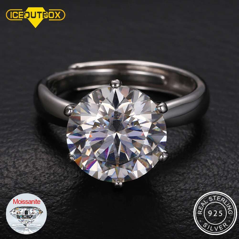 0 55ct 925 sterling silver ring classic style diamond jewelry moissanite ring wedding party anniversary adjustable size ring