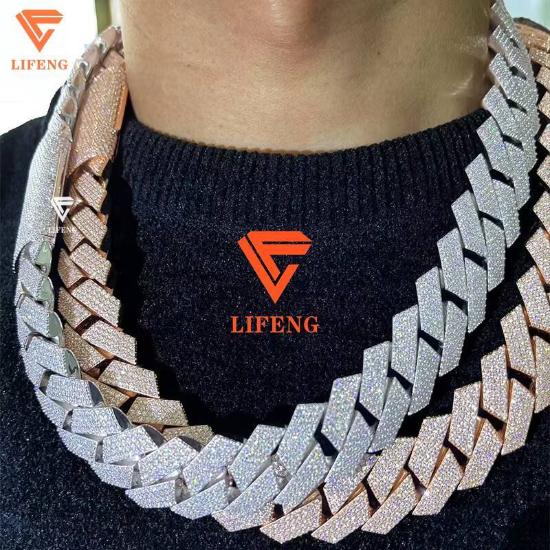 925 Sterling Silver Cuban Link Chain for Men 20mm Moissanite Miami Rose Gold Passes Diamond Test Rhodium Hip Hop Jewelry Gift
