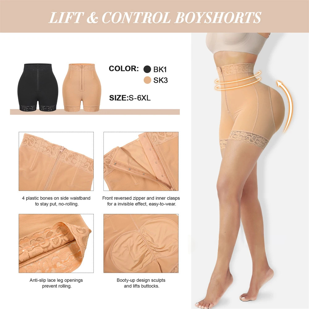 Fajas Colombia waist trainer hip lift shaping corset push up underwear abdominal control enhancement 250430