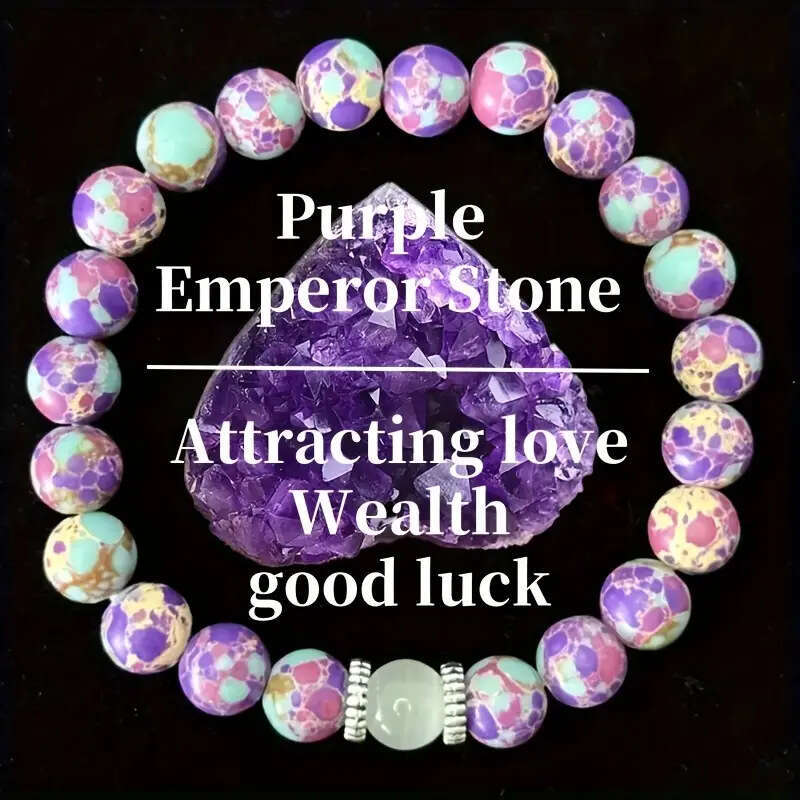 Temu Xiyin TK Purple Emperor Natural Moonlight Cat Eye Stone Bracelet