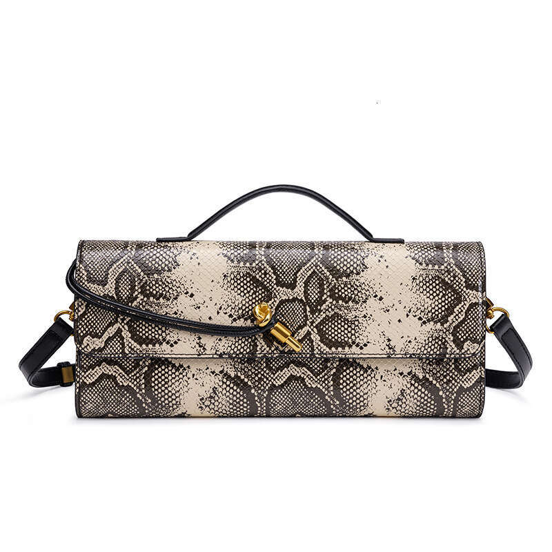 New Handheld Banquet for Women, Horizontal Version, Trendy Crocodile Python Pattern, Stick Bag, Small and Unique Single Shoulder Crossbody Bag