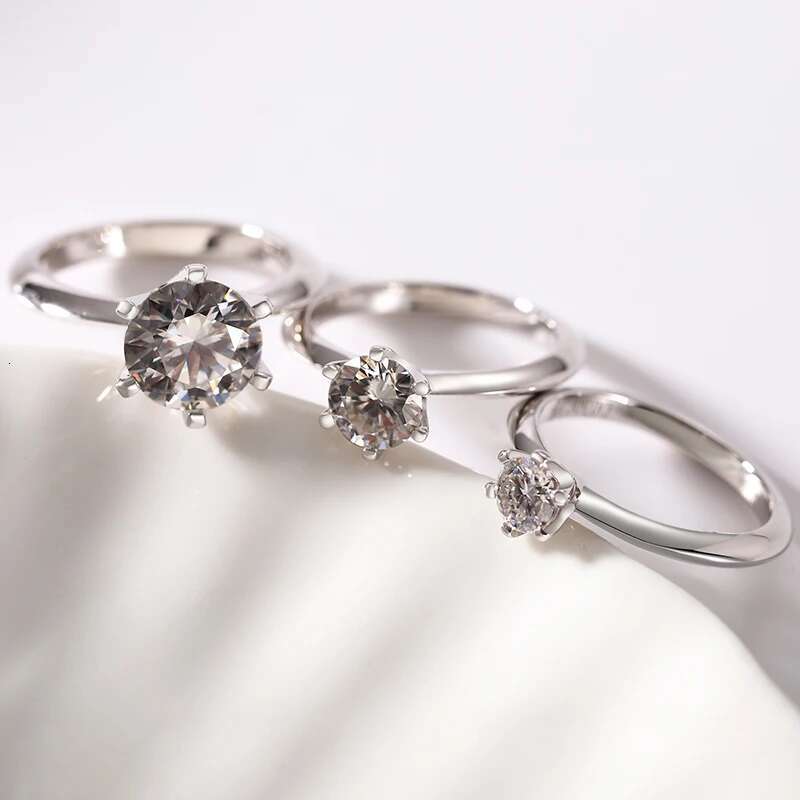 GRA Certified 0.5-5CT Moissanite Ring VVS1 Lab Diamond Solitaire Ring for Women Engagement Promise Wedding Band Jewelry Gifts