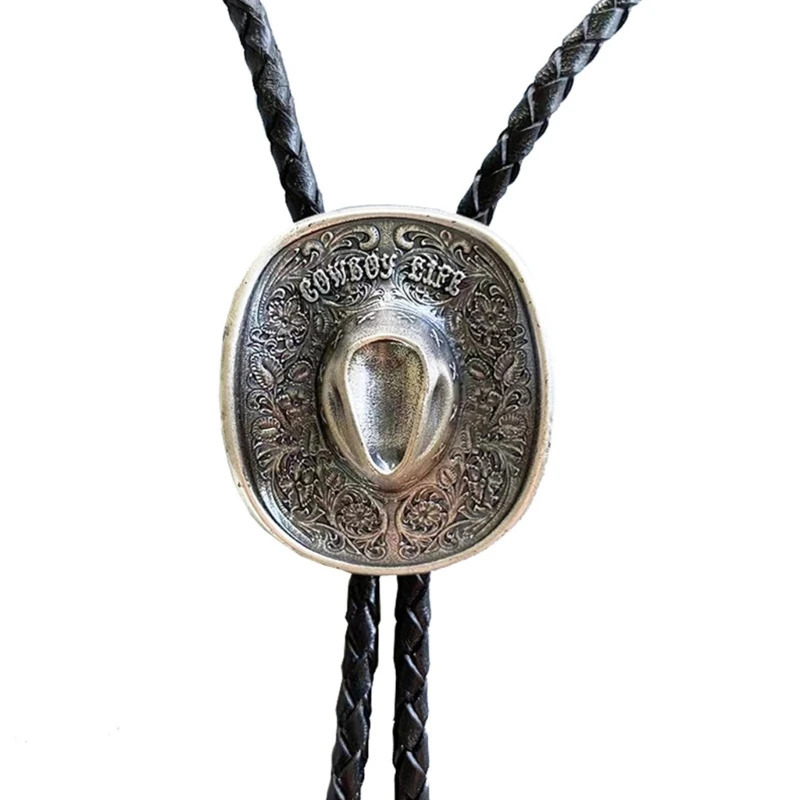 Western Cowboy Bolo Tie for Men Adult Necktie Adjustable Necklace Collar Pendant Bolo Ties Halloween Costume Accessories 250430