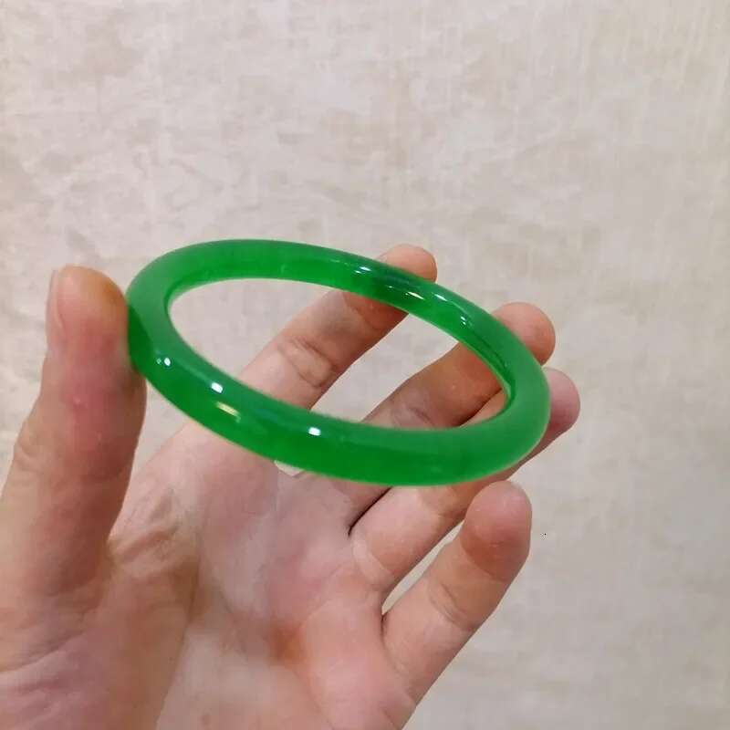 Natural Emerald Hand Carved Round Fashion Boutique Jewelry Men's And Women's Full Green Jade Bracelet
