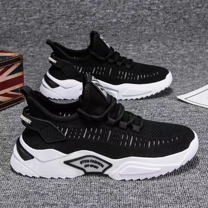 One Step Lazy Flyknit Breathable Casual Men S Trendy Low Top Sneakers Running Shoes Ddmysaturn
