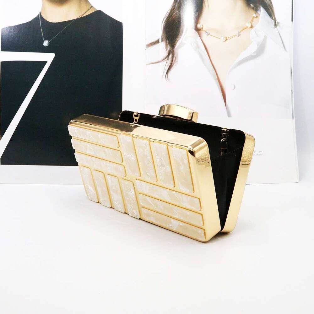 Dinner Bag New Acrylic Imitation Shell Dinner Dress For Socialites Simple Style One Shoulder Hand Held Diagonal Cross Bag Women S Bag KQ