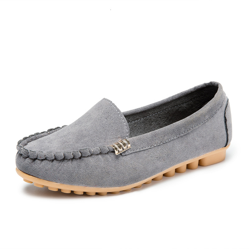 Autumn Shallow Mouth Bean Flat Single One Foot Lazy Large Women S Shoes Ddmysaturn