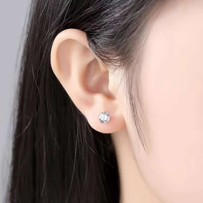 Elegant 18K White Gold Lab Grown Diamond Earrings Custom Jewelry Gift for Women with Real Diamonds