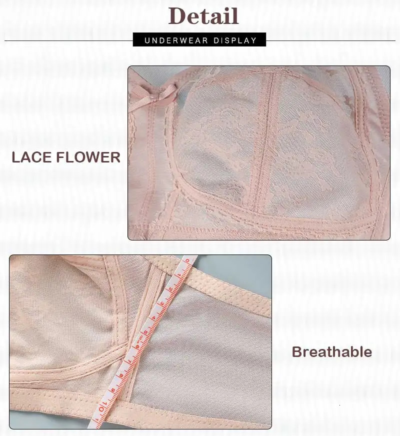 Womens large lace bra ultrathin transparent push up wireless sexy fashion 3446 250430