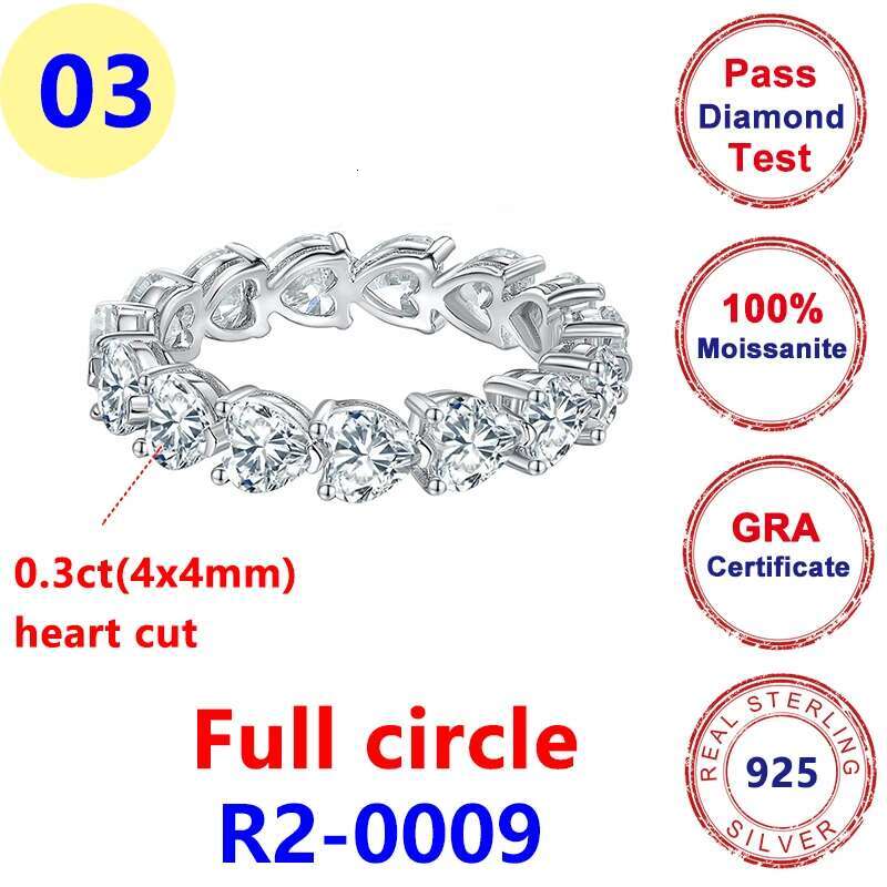 Heart Cut Full Moissanite Diamond D Color Wedding Ring 925 Sterling Silver 18K Gold Plated Luxury Top Quality Ring for Women