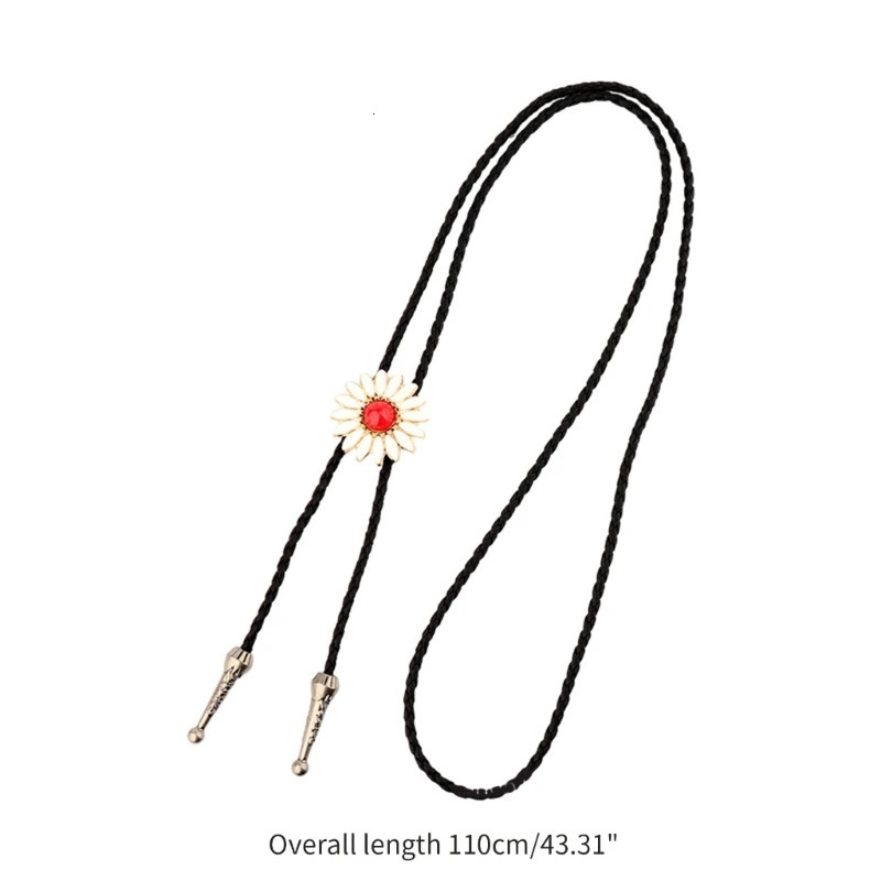 Cowboy Flower Gemstones Bolo Tie for Halloween Carnivals Party Man Teens Shirt Sweater Costume Accessories Gentleman Tie 250430