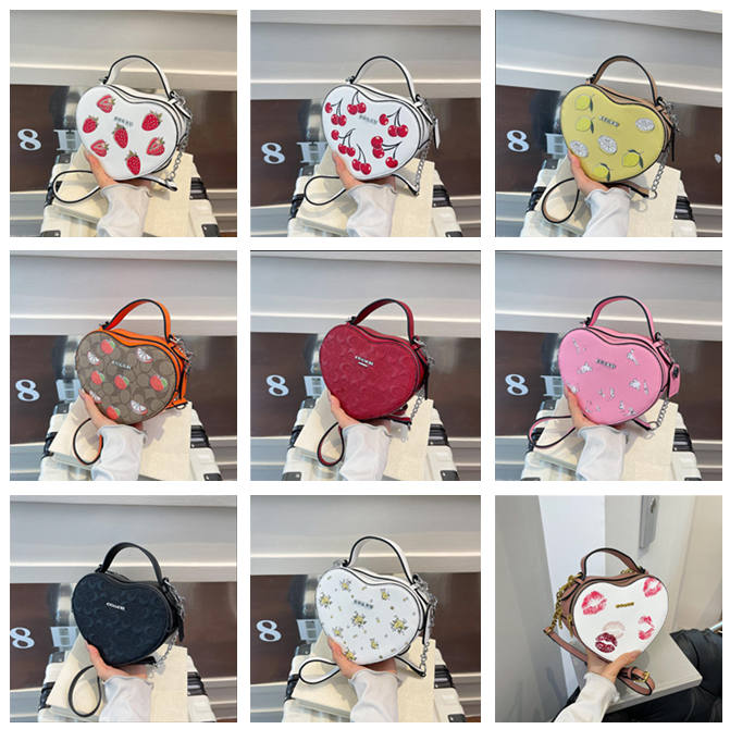 Valentine's Day Birthday Gift Designer Love Bag Women Classic Cherry Shoulder Bags Cute Heart Stripe Crossbody Purse Woman Handbag Wallets