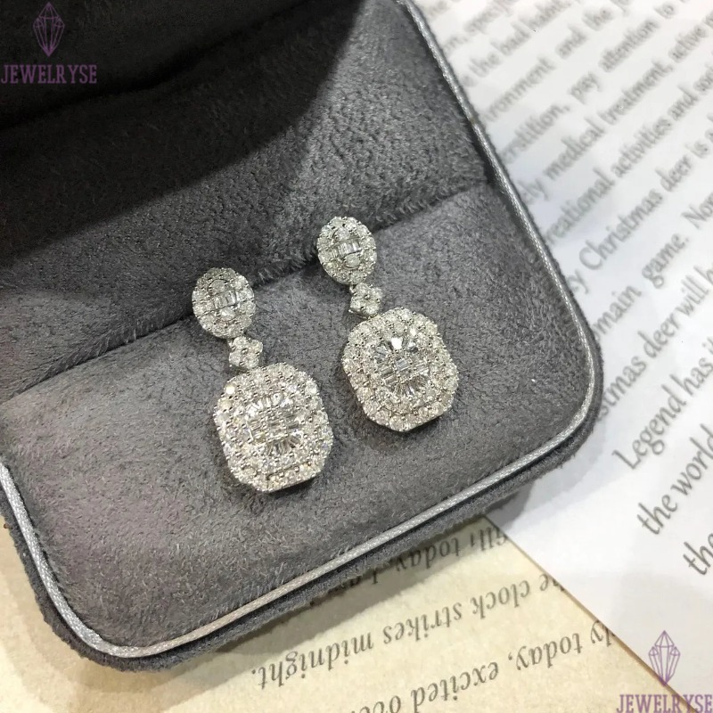 Choucong Brand Dangle Earring Luxury Jewelry Six Style 925 Sterling Silver Sparkling Handmade White Topaz T Princess Cut White Zircon Eternity Women D