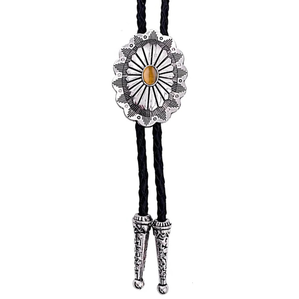 Celtic turquoise bolo leather rope tie fashion pure western cowboy style bolo tie collar rope 250430
