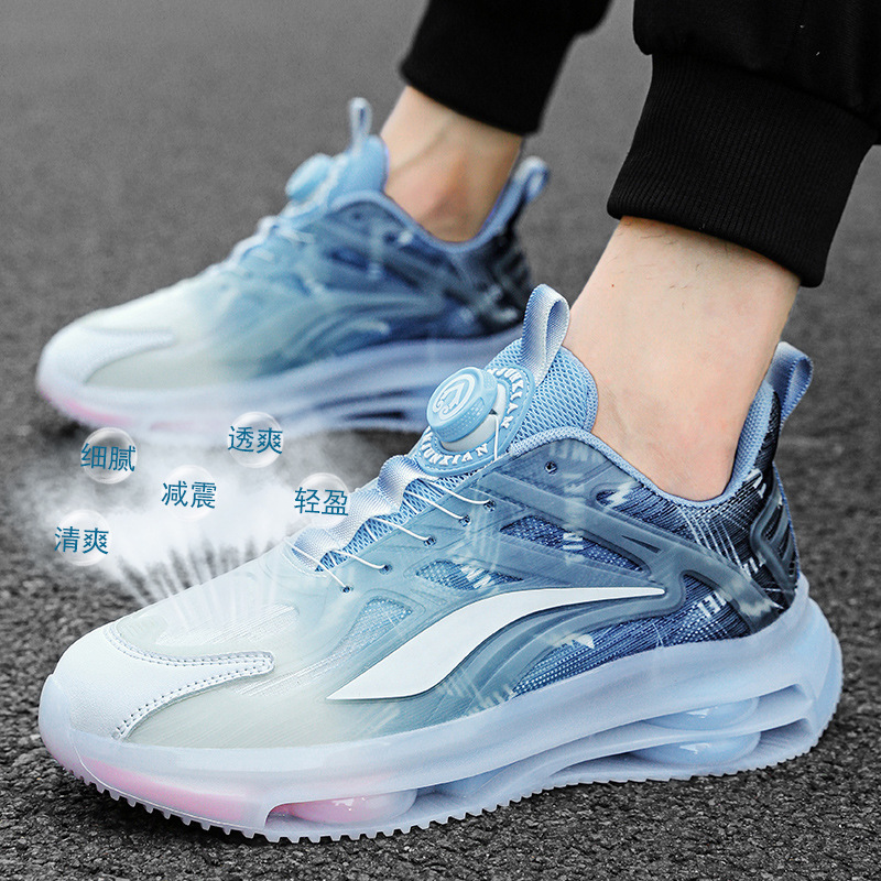 2025 New Rotary Buckle Sneakers for Men's Fashionable Breathable Mesh Designer Shoes Teenagers Sports Casual Shoes